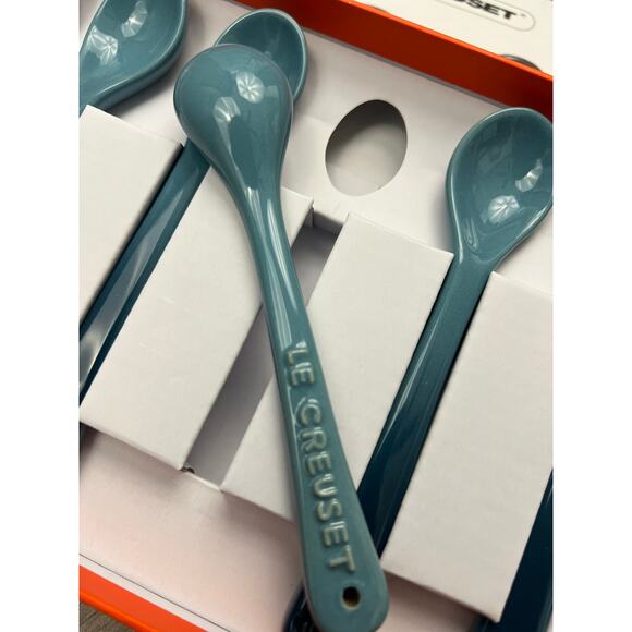 Le Creuset Set of 6 Stoneware Cafe 1coffee tea spoon Marine blue - Picture 4 of 4